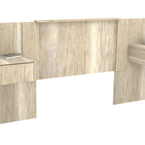 RESPALDO CON MESITAS FLOTANTES DE MELAMINA 1.40 A 2 M