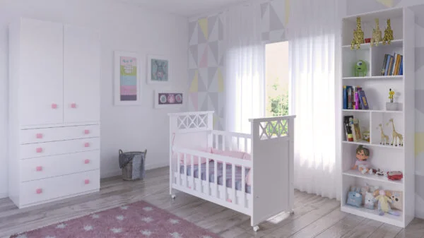 CUNA MODELO CUADROS O CRUCES MELAMINA MARCA "LA ESPERANZA" - Imagen 3