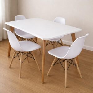 JUEGO MESA 1,30 + 4 SILLAS EAMES