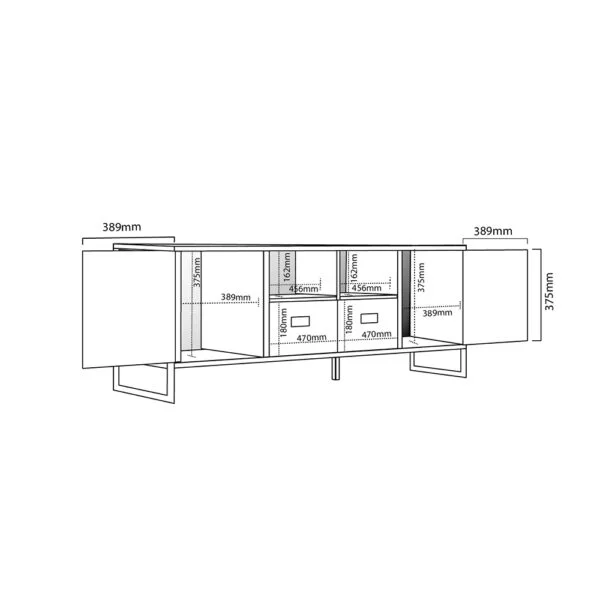 RACK TV INDUSTRIAL 65″ 2 PUERTAS 2 CAJONES 1.83 M cod. DST05 - Imagen 5