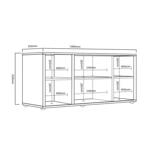 RACK TV 65″ 2 PUERTAS 1.40 M cod. DVS03 - Imagen 4
