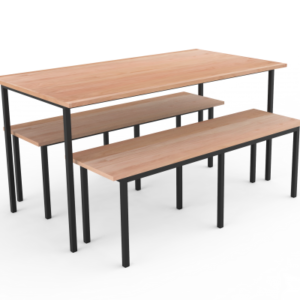 MESA DE QUINCHO + BANCOS CON O SIN RESPALDO