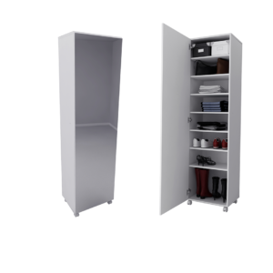 MUEBLE DE GUARDADO CON RUEDAS Y ESPEJO