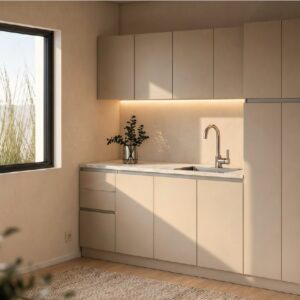 MUEBLES DE COCINA LINEA SIMPLE SIN MANIJAS