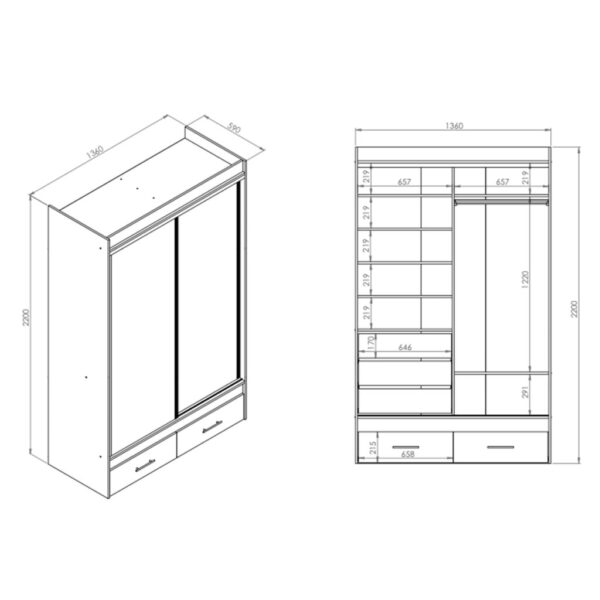 Placard 1.36 x 2.20 m cod. 522/523 - Imagen 9