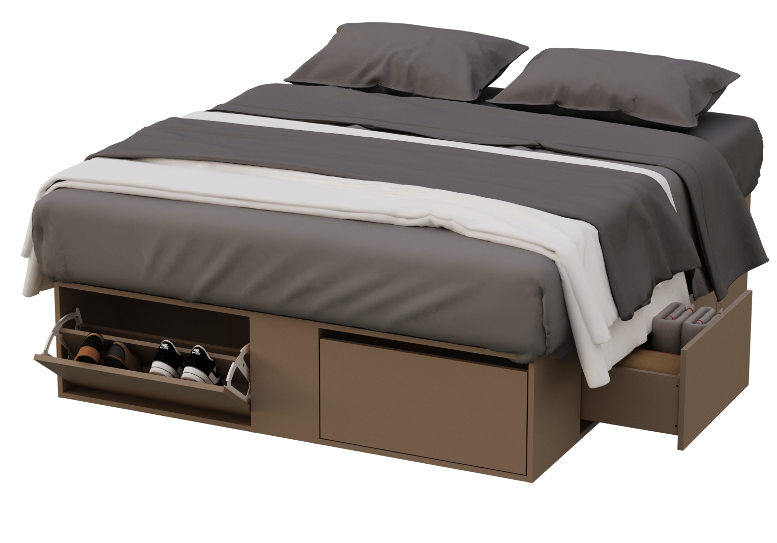 BASE EXTENSIBLE 1.40 A 1.60 M 4 CAJONES Y 2 ZAPATEROS - Imagen 17