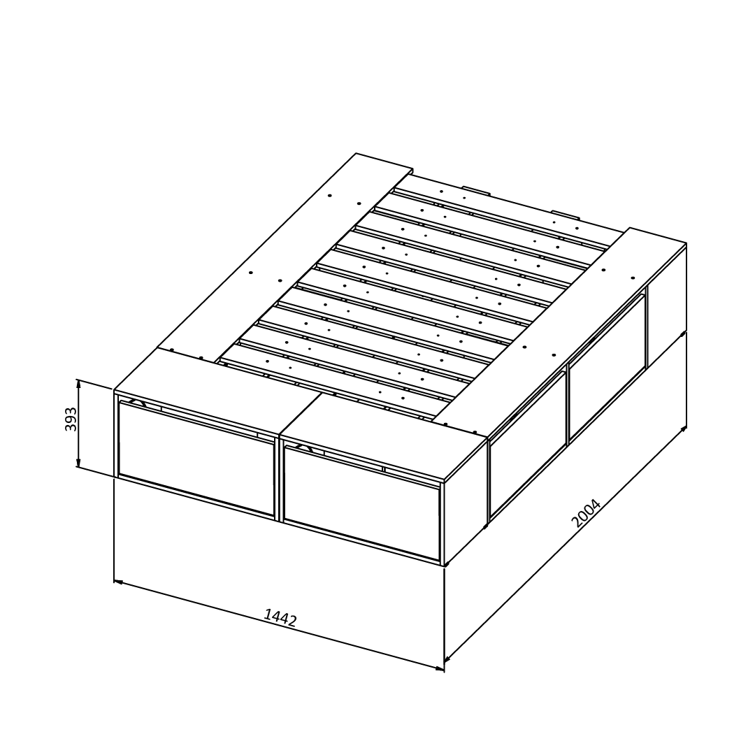 BASE EXTENSIBLE 1.40 A 1.60 M 4 CAJONES Y 2 ZAPATEROS - Imagen 19