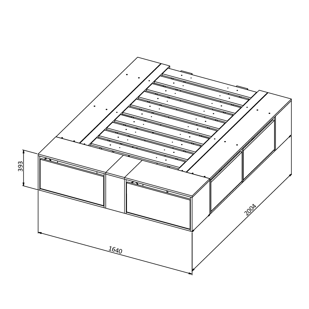 BASE EXTENSIBLE 1.40 A 1.60 M 4 CAJONES Y 2 ZAPATEROS - Imagen 20