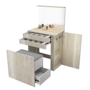 MAQUILLADOR CON ESPEJO, ASIENTO Y LUZ LED