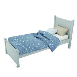 CAMA 1 PLAZA RECTA LACA BLANCA