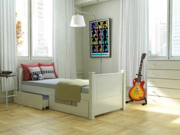 DIVAN CAMA RECTO LACA BLANCA - Imagen 2