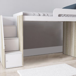 CAMA PUENTE MELAMINA CON ESCALERA LATERAL 80 o 90 CM