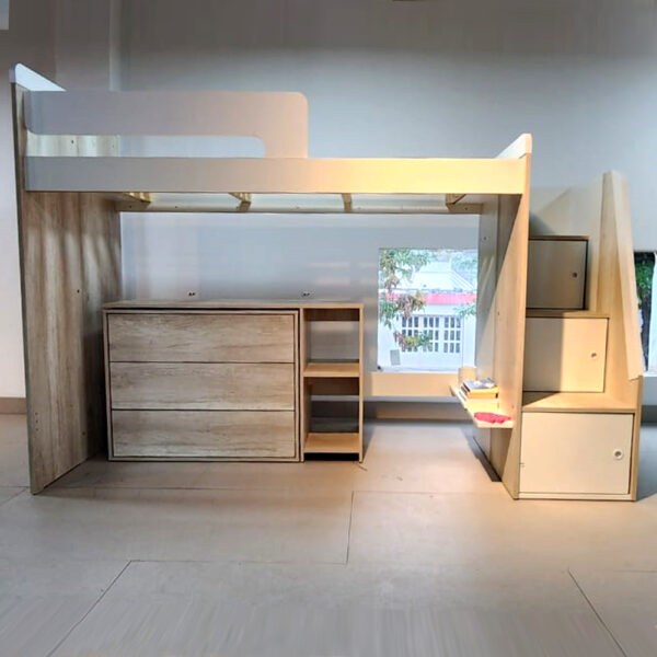 CAMA PUENTE MELAMINA CON ESCALERA LATERAL 80 o 90 CM - Imagen 11