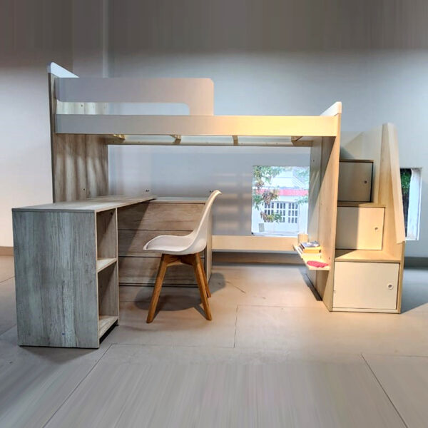 CAMA PUENTE MELAMINA CON ESCALERA LATERAL 80 o 90 CM - Imagen 6