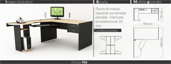 MUEBLES DE OFICINA LINEA CLASIC (ESCRITORIOS,BIBLIOTECAS,MESAS DIRECTORIO) - Imagen 11