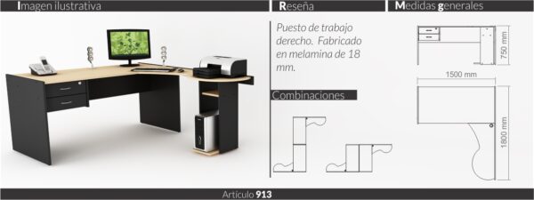 MUEBLES DE OFICINA LINEA CLASIC (ESCRITORIOS,BIBLIOTECAS,MESAS DIRECTORIO) - Imagen 8