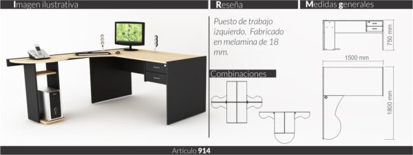 MUEBLES DE OFICINA LINEA CLASIC (ESCRITORIOS,BIBLIOTECAS,MESAS DIRECTORIO) - Imagen 9