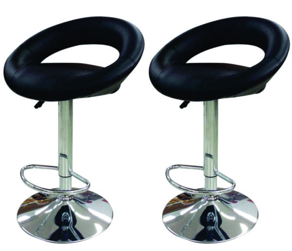 BANQUETAS BASE CROMADA CON RESPALDO X 2