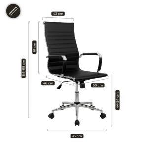 SILLA OFICINA ERGONOMICA CON ALTURA REGULABLE Y RESPALDO RECLINABLE