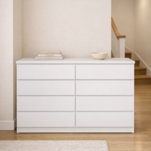 COMODA PRISMA 4/6/8 CAJONES LACA BLANCA