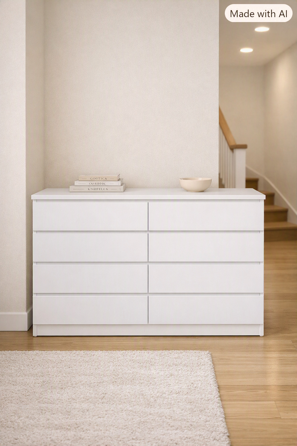 COMODA PRISMA 4/6/8 CAJONES LACA BLANCA