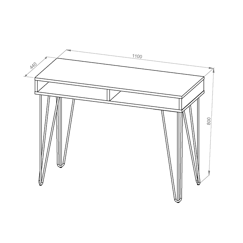 ESCRITORIO INDUSTRIAL 1.10 M ABIERTO cod. LIE110 - Imagen 3