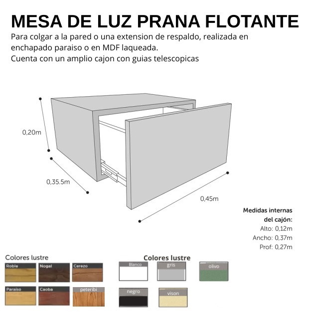 RESPALDO PRANA ENCHAPADO PARAISO O MDF LAQUEADO - Imagen 11