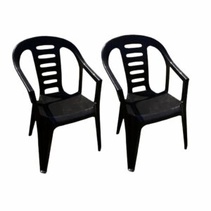 PAR DE SILLAS PLASTICAS NEGRAS
