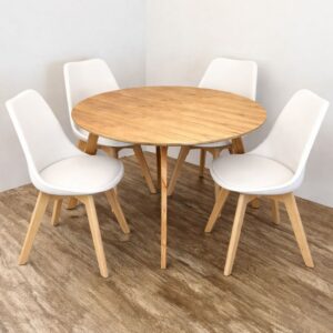 MESA 1.10 PARAISO + 4 SILLAS TULIP