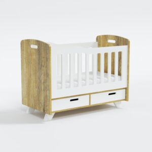 CUNA CON BARANDA DESLIZABLE CON CAJONES
