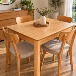 MESA TAPA PARAISO + 4 SILLAS NORDICAS