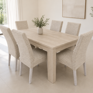 MESA CAPRI 1.40 X 90 CM + 6 SILLAS KENDOR