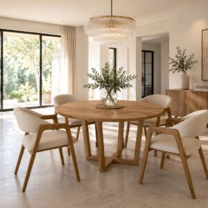 MESA NILO 1.20 M + 4 SILLAS ACACIA PARAISO