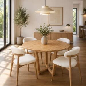 MESA NILO 1.20 M + 4 SILLAS VERBENA PARAISO