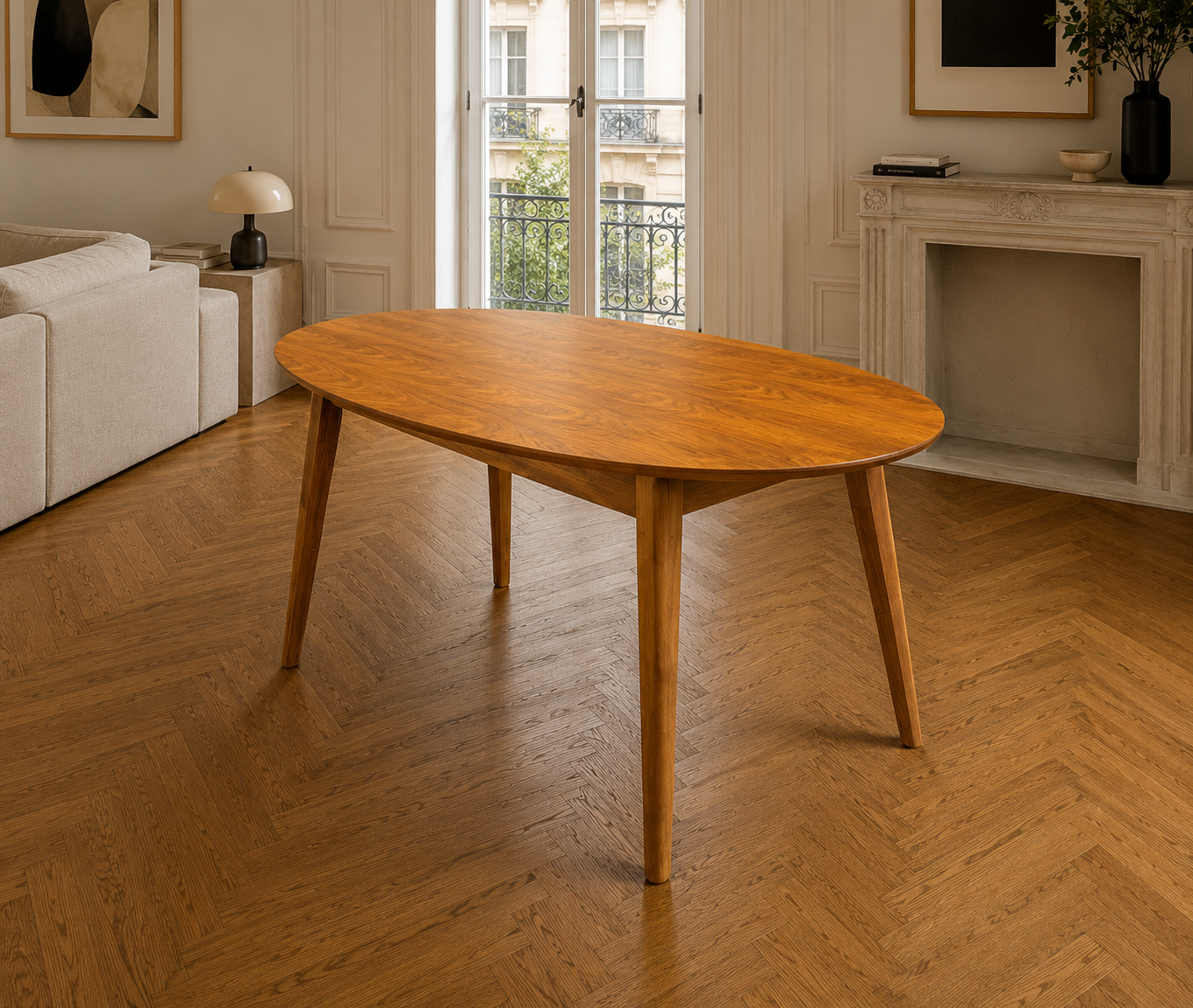 MESA OVAL FIJA O EXTENSIBLE
