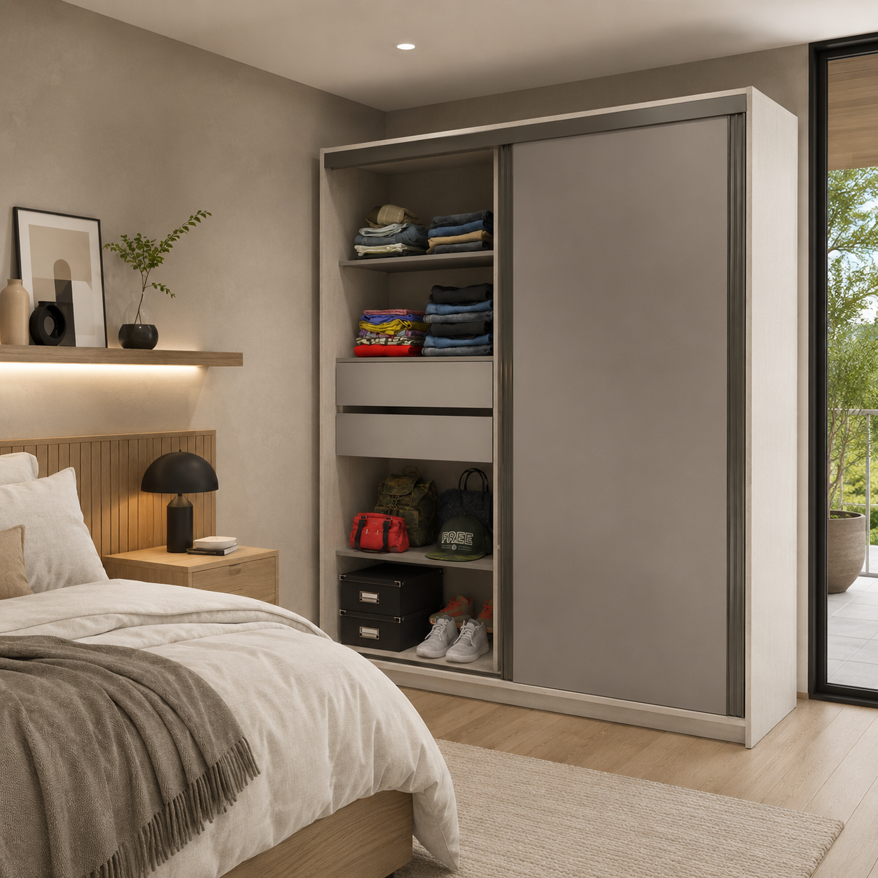 PLACARD 2 PUERTAS 1.30 M CON O SIN BAULERA cod. 6515/6516 - Imagen 5