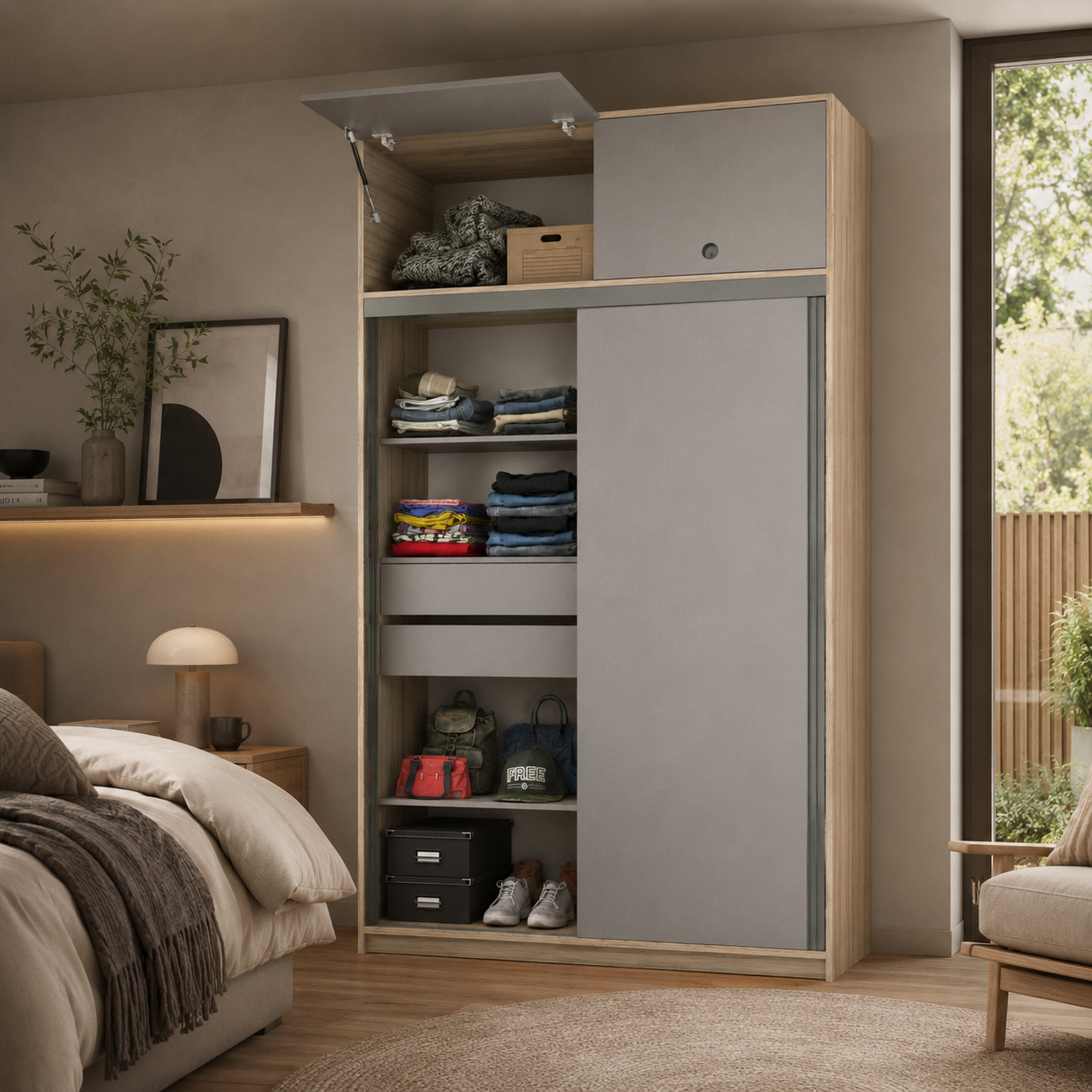 PLACARD 2 PUERTAS 1.30 M CON O SIN BAULERA cod. 6515/6516 - Imagen 12