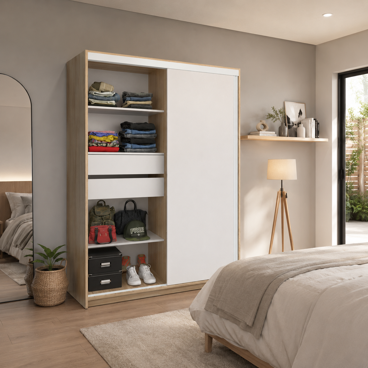 PLACARD 2 PUERTAS 1.30 M CON O SIN BAULERA cod. 6515/6516