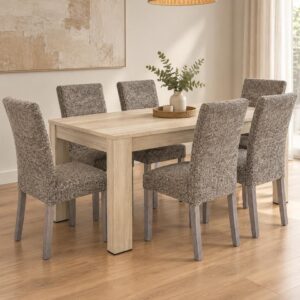 MESA CAPRI 1.40 X 90 CM + 6 SILLAS KENDOR